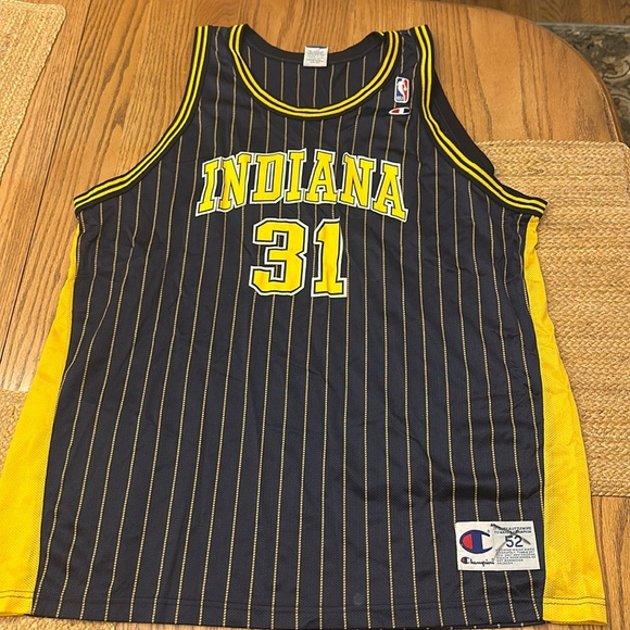 VINTAGE NBA PACERS REGGIE MILLER #31 Champion JERSEY SIZE 52